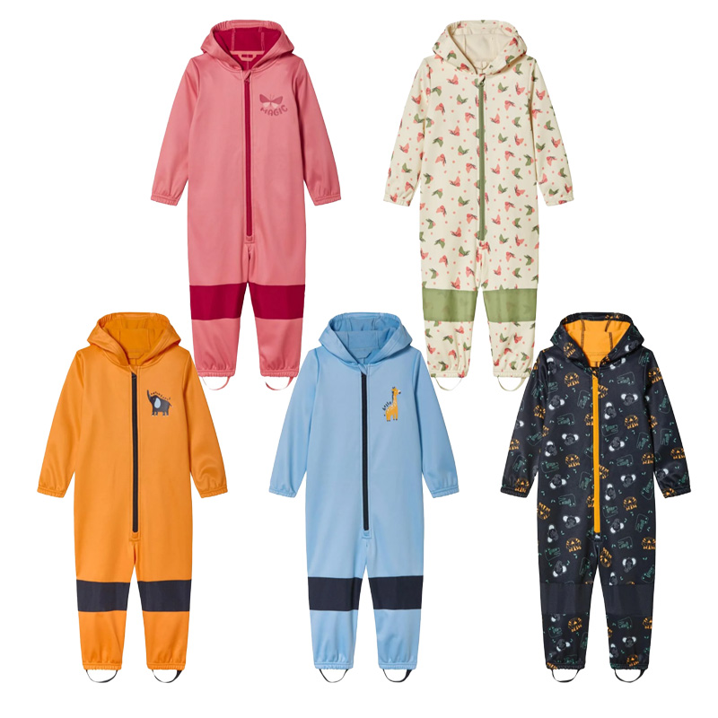 Cotton Baby Onesies Zipper - 아동용 야외용 소프트쉘 원지이는 방수 기능이