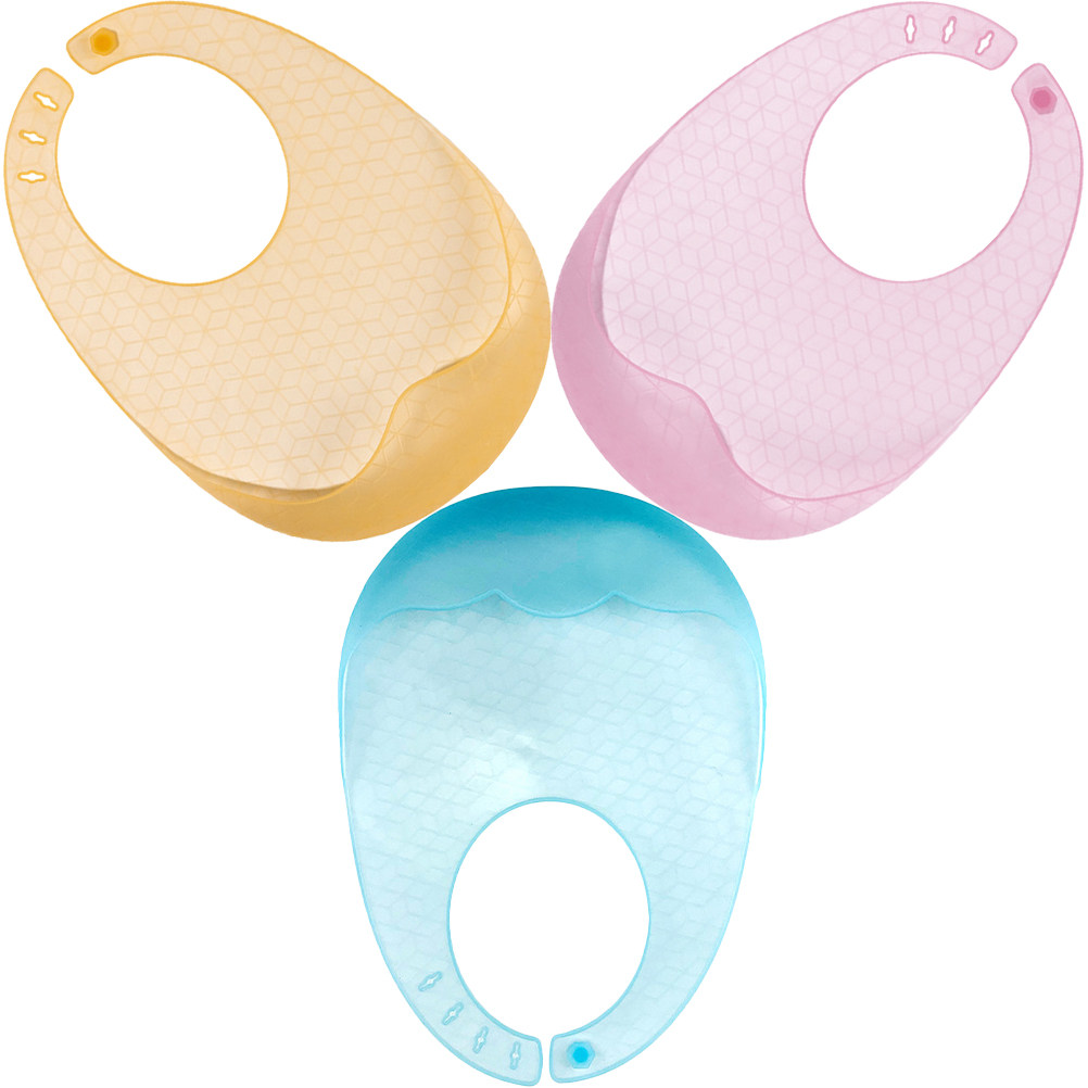 Waterproof Baby Bibs Silicone - 3개 세트 실리콘 아기 턱받이, 부드럽고