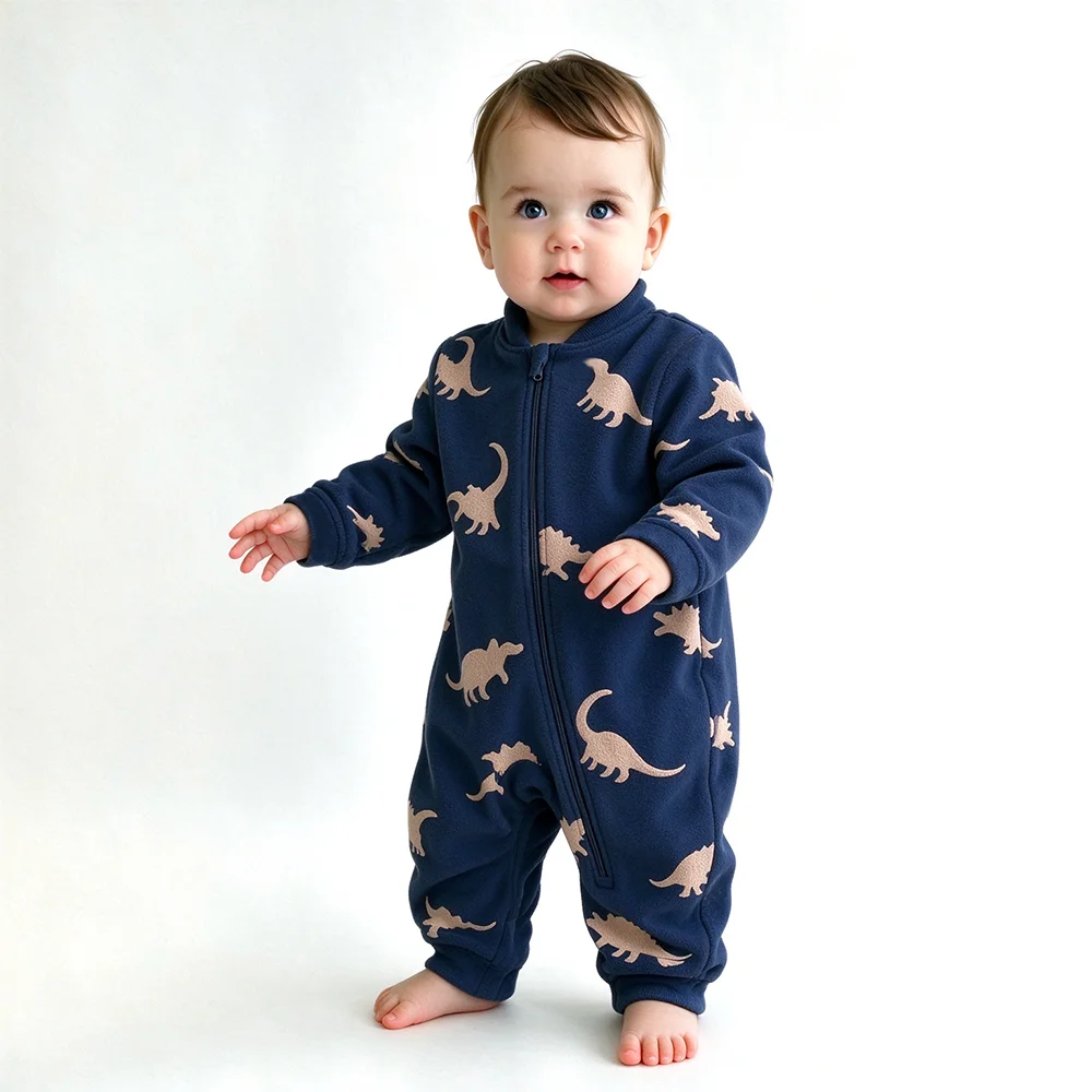 부드럽고 따뜻한 아기용 플리스 원피스, 귀여운 만화 공 - Cotton Baby Onesies Zipper 리뷰 및 가격