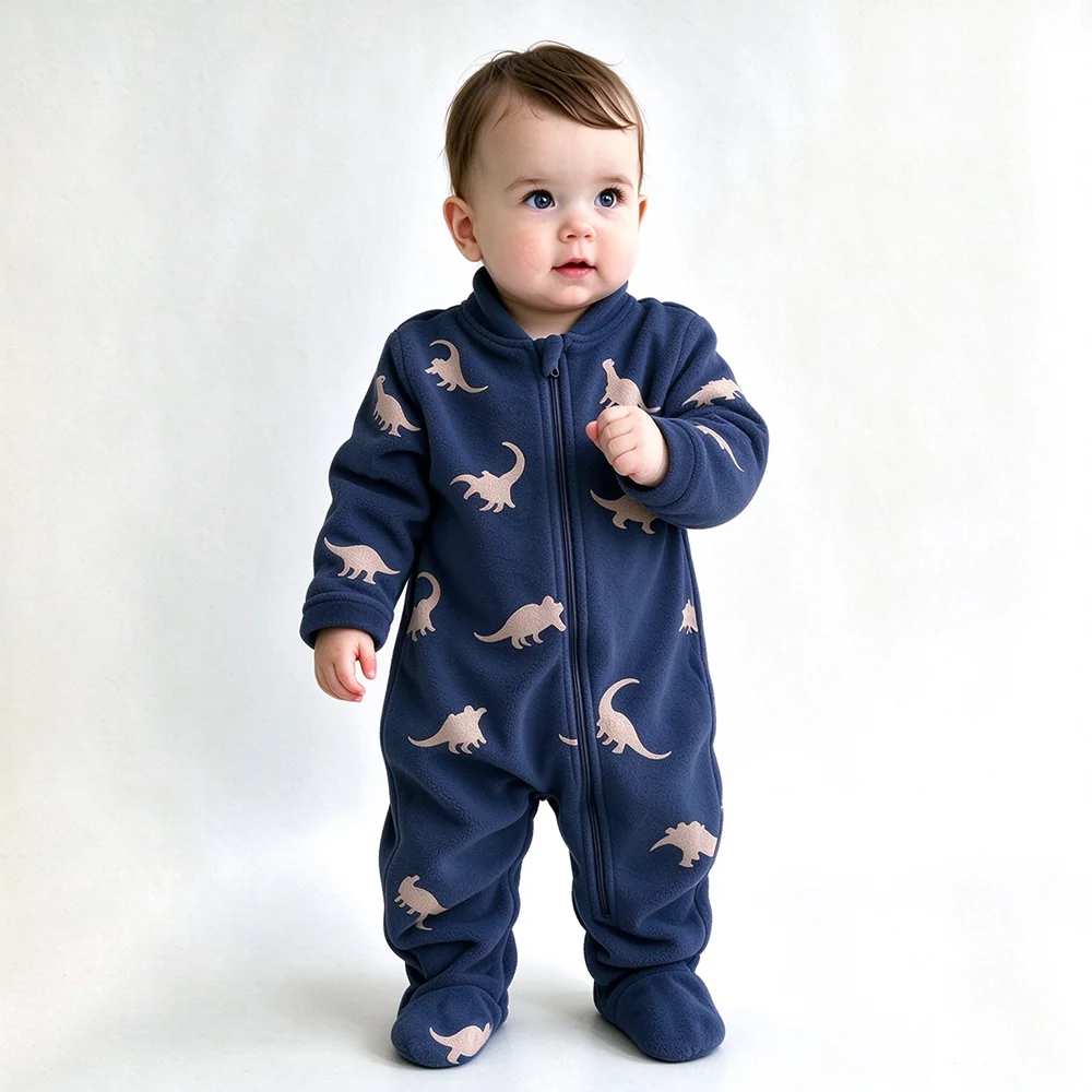 부드럽고 따뜻한 아기용 플리스 원피스, 귀여운 만화 공 - Cotton Baby Onesies Zipper 리뷰 및 가격