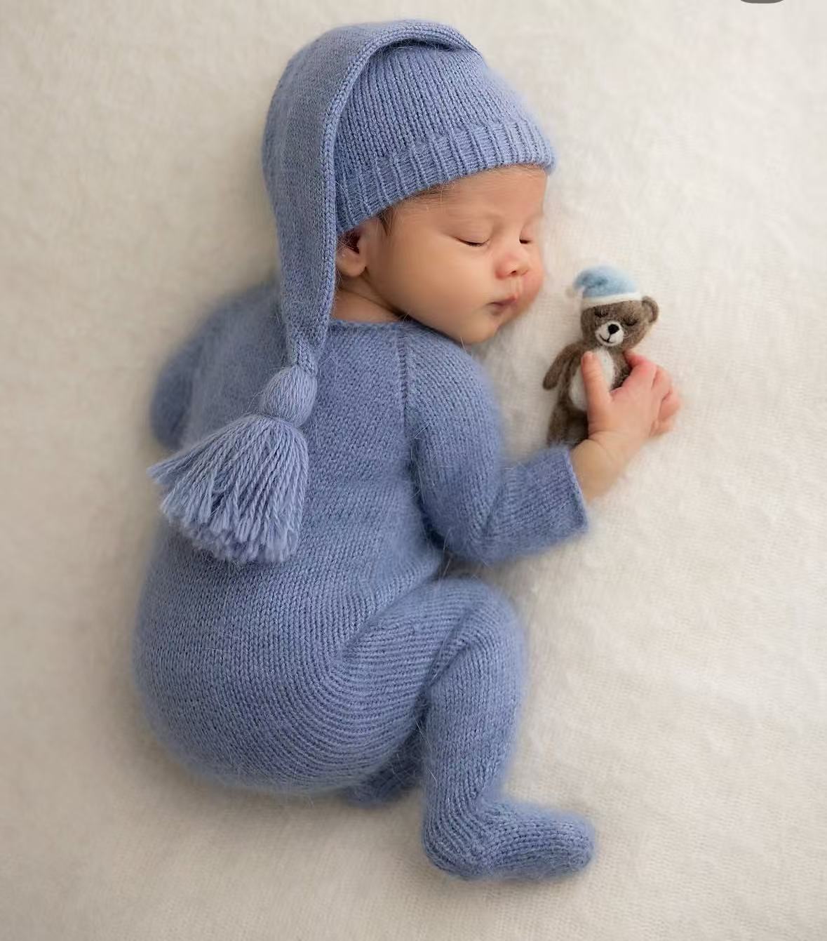 신생아용 니트 소재의 롬퍼와 모자 세트, 아기 사진 촬 - Infant Photography Props Outfit 리뷰 및 가격